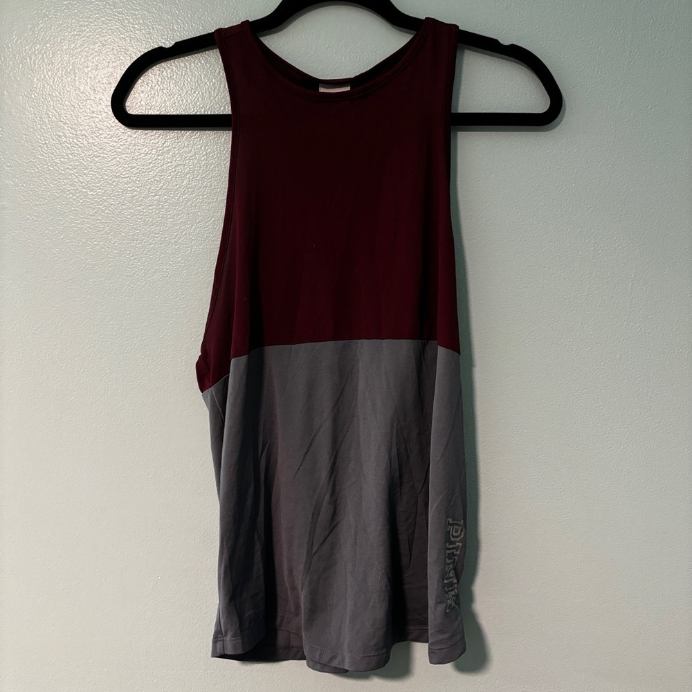 PINK Womens Workout Racerback Tank Top in Burgundy and Gray Women US Size XS
